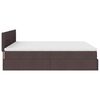 VidaXL Cadre de lit ottoman avec matelas marron fonc&eacute; 200x200 cm tissu