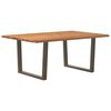 vidaXL Table à manger avec bord naturel 180x100x74cm bois massif chêne