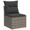 vidaXL Salon de jardin 5 pcs avec coussins gris r&eacute;sine tress&eacute;e acacia