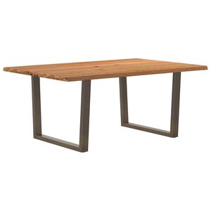 vidaXL Table à manger avec bord naturel 180x100x74cm bois massif chêne
