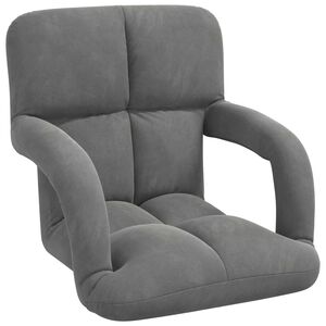 vidaXL Fauteuil de sol ajustable Gris fonc&eacute; Velours
