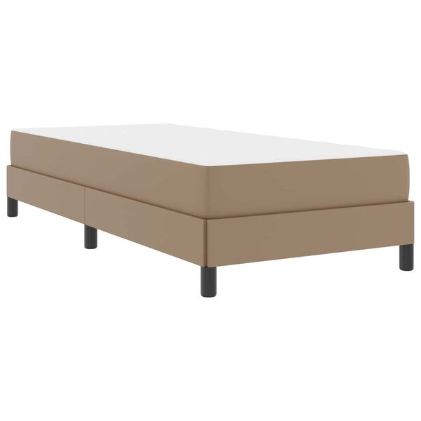 vidaXL Cadre de lit avec matelas Cappuccino 90 x 190 cm tissu