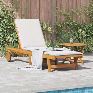 vidaXL Chaise longue avec table bois massif d'acacia