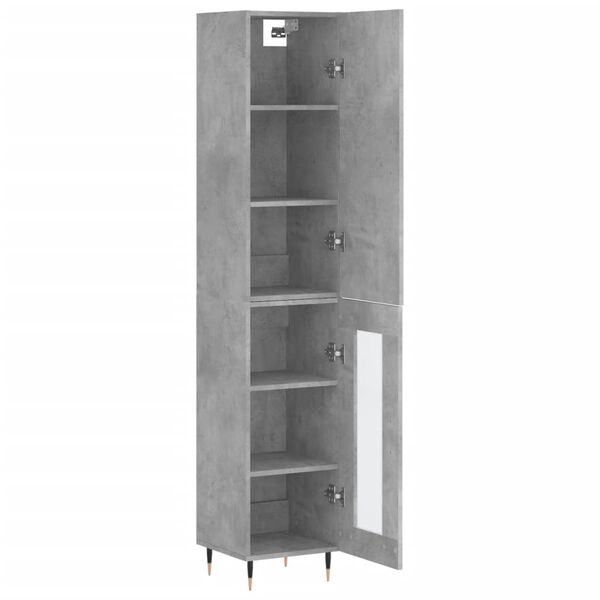 vidaXL Buffet haut Gris b&eacute;ton 34,5x34x180 cm Bois d'ing&eacute;nierie