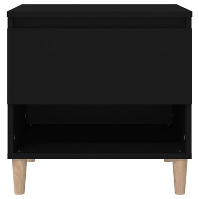 vidaXL Table de chevet Noir 50x46x50 cm Bois d’ingénierie