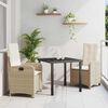 vidaXL Ensemble de salle &agrave; manger pour jardin 3 pcs Beige polyrotin