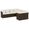 vidaXL Salon de jardin 8 pcs avec coussins marron r&eacute;sine tress&eacute;e