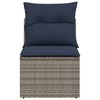 vidaXL Chaise de jardin sans accoudoirs avec coussins gris poly rotin