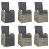 vidaXL Ensemble &agrave; manger de jardin et coussins 7 pcs gris rotin