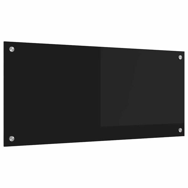 vidaXL Protection de cuisine Noir 90 x 40 cm verre trempé