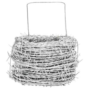 vidaXL Fil barbel&eacute; Argent 50 m Acier Galvanis&eacute; &agrave; Chaud