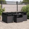vidaXL Salon de jardin 7 pcs avec coussins noir r&eacute;sine tress&eacute;e