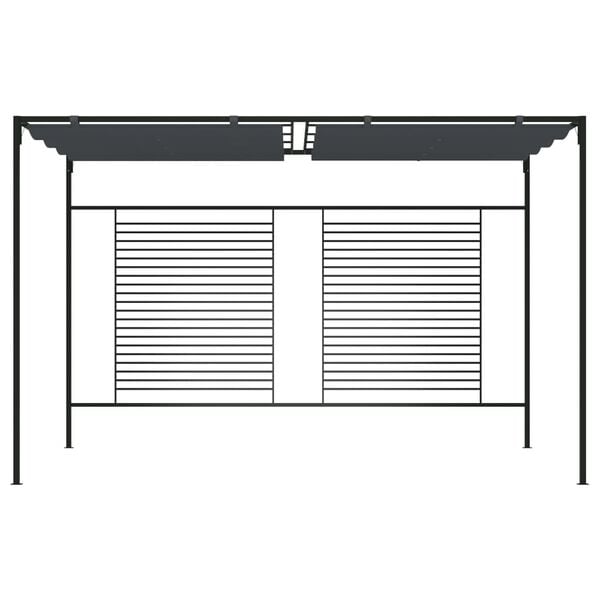 vidaXL Belv&eacute;d&egrave;re avec auvent r&eacute;tractable 4x3x2,3 m Anthracite 180 g/m&sup2;