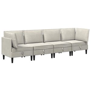 vidaXL Ensemble de meubles pour le salon 4 pc Cr&egrave;me Velours