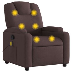 vidaXL Fauteuil de massage inclinable Marron fonc&eacute; Tissu