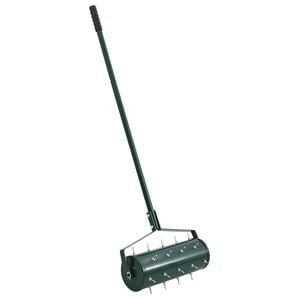 vidaXL Roller &agrave; gazon tir&eacute; avec des pinces a&eacute;rateur Vert 128 x 38 cm