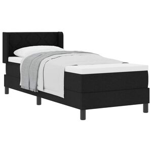 vidaXL Lit &agrave; ressorts avec matelas Noir 200 x 80 cm Polyester