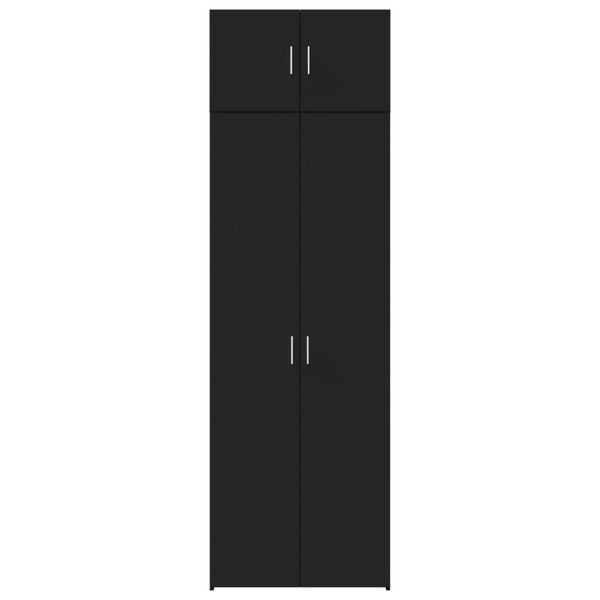 vidaXL Armoire de rangement noir 70x42,5x225 cm bois d'ing&eacute;nierie