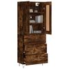 vidaXL Buffet haut Ch&ecirc;ne fum&eacute; 69,5x34x180 cm Bois d'ing&eacute;nierie