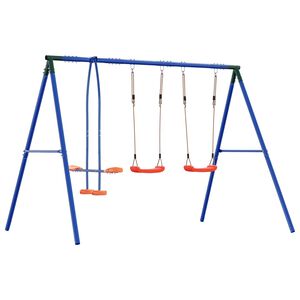 vidaXL Ensemble de balan&ccedil;oires d'ext&eacute;rieur avec 4 si&egrave;ges Multicolore