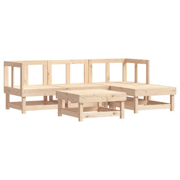 vidaXL Salon de jardin 5 pcs bois massif de pin