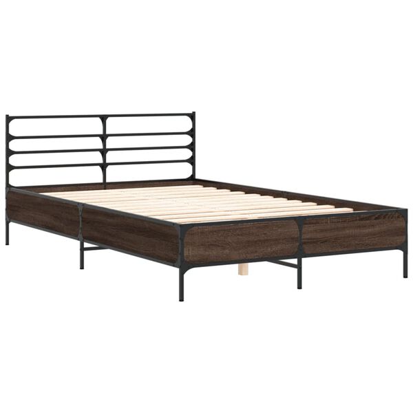 vidaXL Cadre de lit sans matelas ch&ecirc;ne marron 140x190 cm