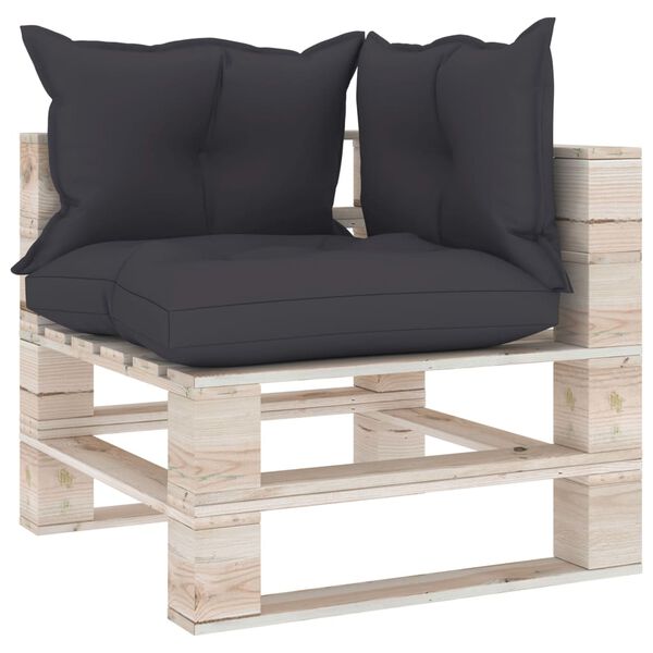 vidaXL Salon palette de jardin 6 pcs avec coussins bois de pin