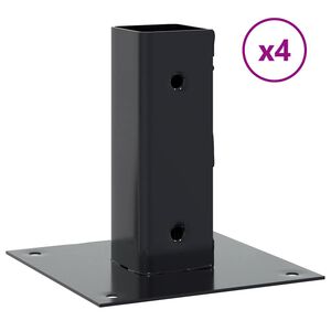 vidaXL Bases de poteau carr&eacute;es 4 pcs anthracite 46x46 mm
