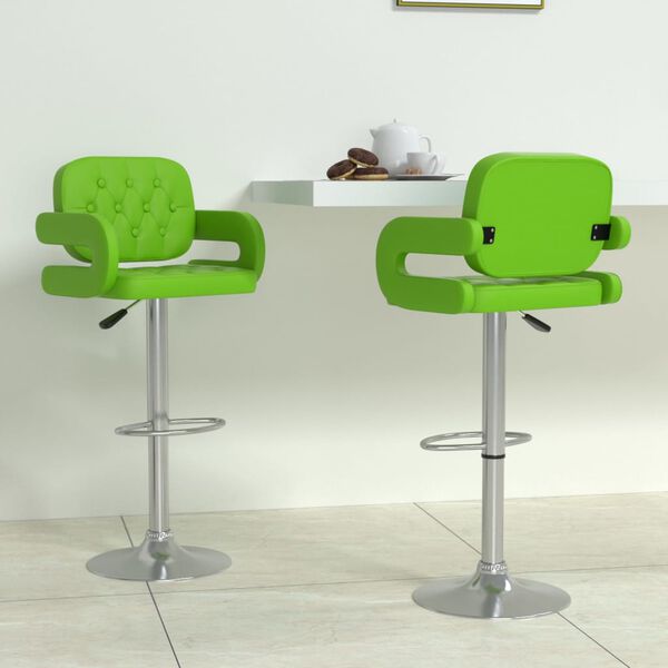 vidaXL Tabourets de bar lot de 2 vert similicuir