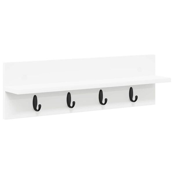 vidaXL Porte-manteau mural Blanc 60 x 10,5 x 18 cm Bois d'ing&eacute;nierie