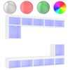 vidaXL Unit&eacute;s murales TV avec LED 8 pcs blanc bois d'ing&eacute;nierie