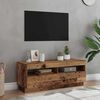 vidaXL Meuble TV avec lumières LED vieux bois bois d'ingénierie