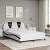 vidaXL Lit Viana avec matelas blanc et noir 140x190 cm similicuir