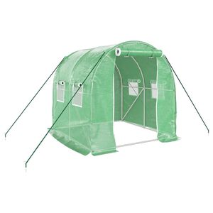 vidaXL Serre avec cadre en acier vert 4 m&sup2; 2x2x2 m