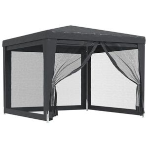 vidaXL Tente de f&ecirc;te avec 4 parois lat&eacute;rales en maille Anthracite 3x3m