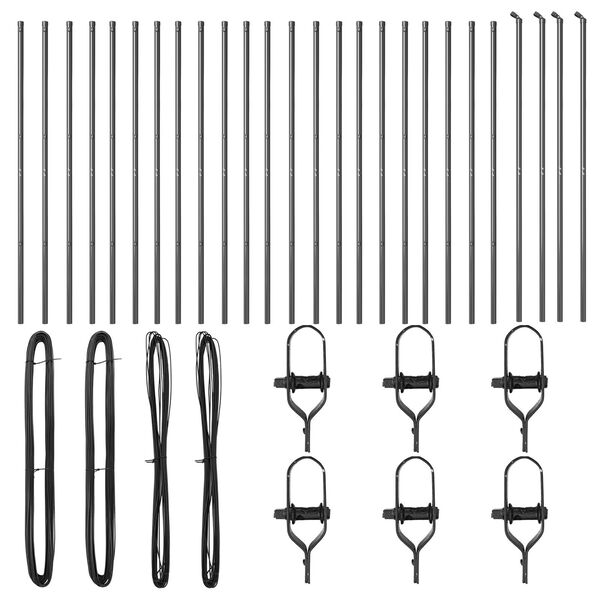 vidaXL Poteau de clôture. Autre 26 pcs Gris 3,2 x 3,2 x 200 cm Acier