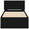 vidaXL Cadre de lit sans matelas avec tête de lit noir 90x200 cm