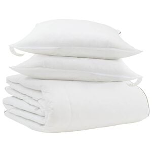 vidaXL Duvet d'hiver avec oreiller 3 pi&egrave;ces Blanc Plume de canard
