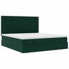 vidaXL Cadre de lit ottoman avec matelas vert fonc&eacute; 200x200 cm velours