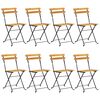 vidaXL Chaises pliantes 8 pi&egrave;ces en acier et bois massif d'acacia