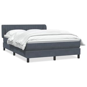 vidaXL Sommier &agrave; lattes de lit et matelas gris fonc&eacute; 140x220cm velours