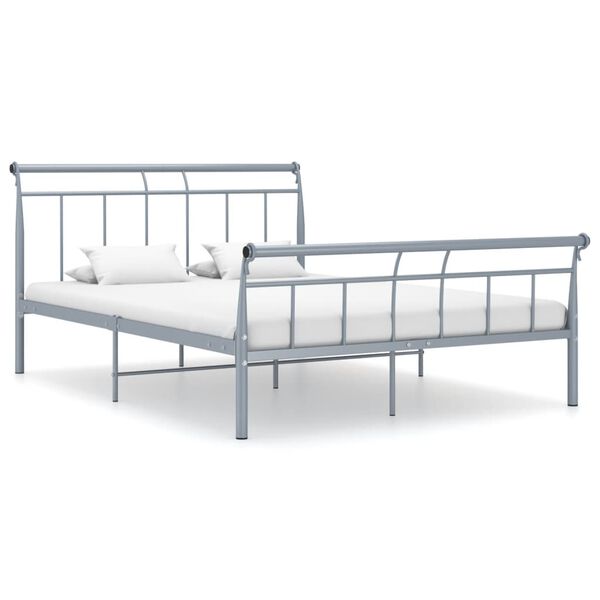 vidaXL Cadre de lit sans matelas gris m&eacute;tal 140x200 cm