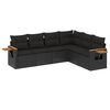 vidaXL Salon de jardin 6 pcs avec coussins noir r&eacute;sine tress&eacute;e