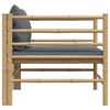vidaXL Canapé de jardin avec coussins gris foncé Bambou