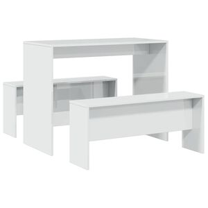 vidaXL Ensemble table &agrave; manger et bancs 3 pcs bois d'ing&eacute;nierie