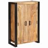 vidaXL Highboard avec portes Bois de mangue massif et brut et métal
