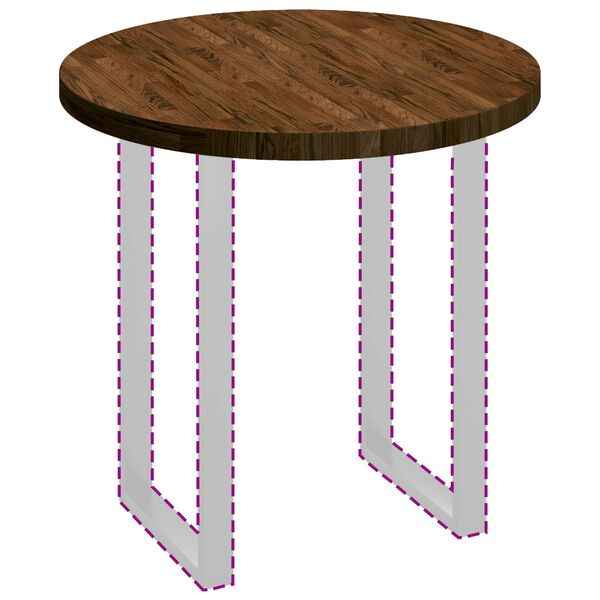 vidaXL Plateau de table Marron clair Ø 80 x 4 cm Chêne massif