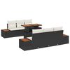 vidaXL Ensemble de canap&eacute; de jardin 7 pc Noir Poly rotin
