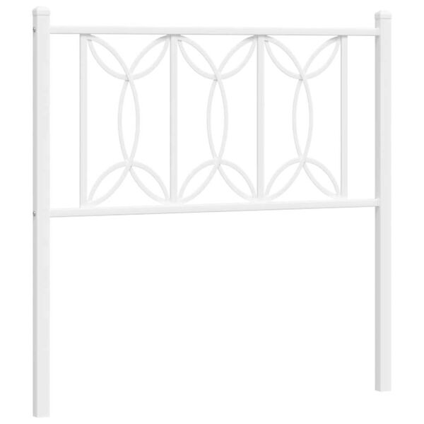 vidaXL T&ecirc;te de lit de remplacement m&eacute;tal blanc 90 cm