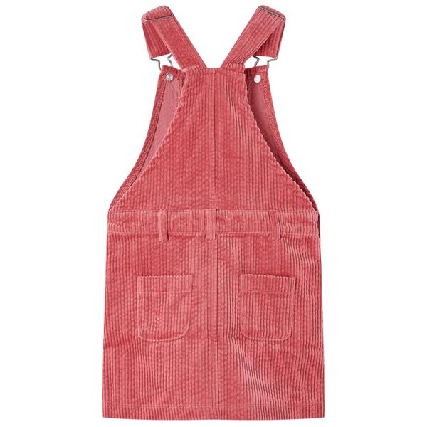 Robe salopette pour enfants velours c&ocirc;tel&eacute; rose 128